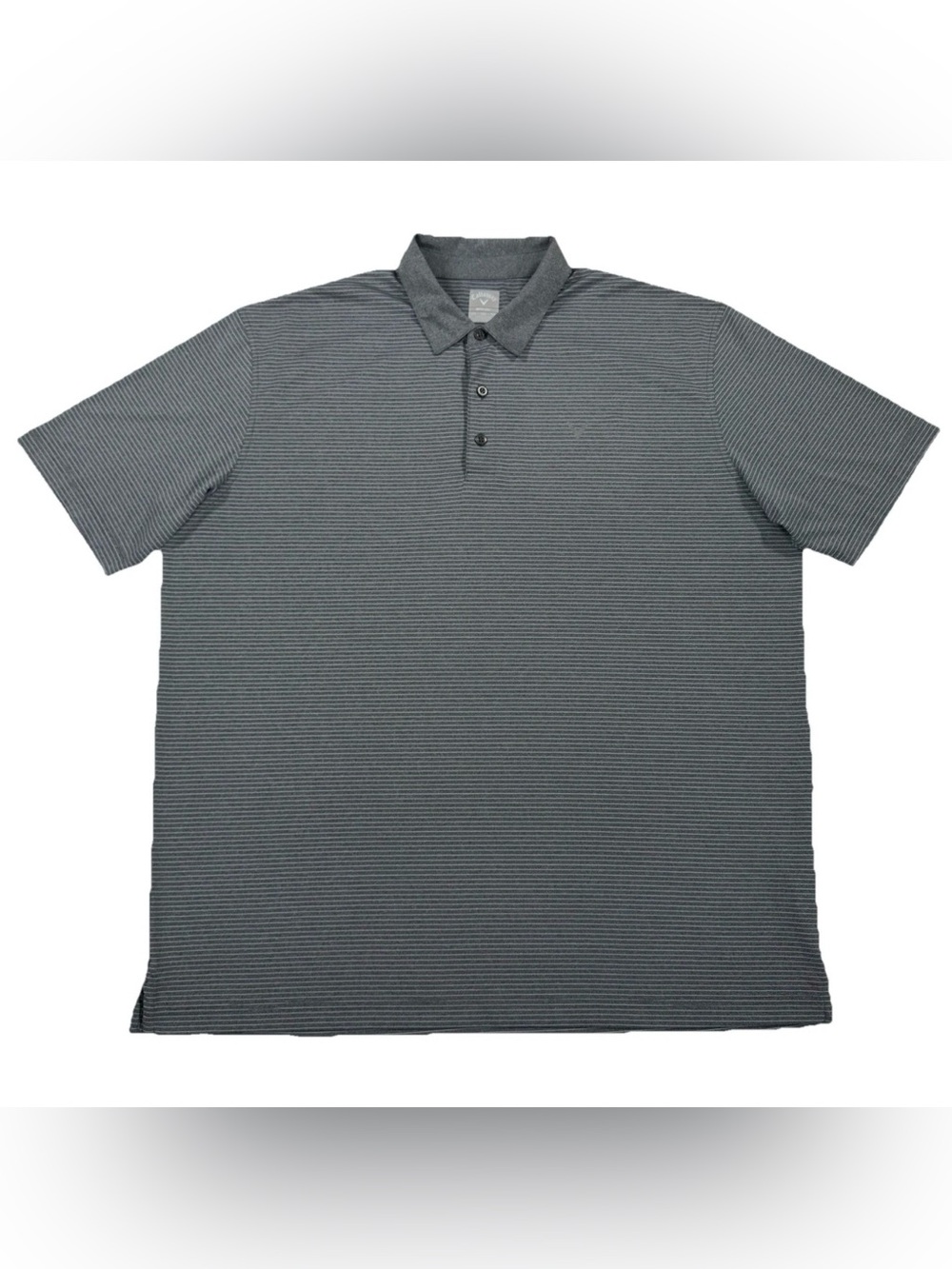 Callaway Opti-Dri Golf Polo Shirt Mens XXL Gray Micro Stripe Short Sleeve Tour - Picture 1 of 10